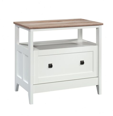 File Cabinet 1-Drawer with Open Shelf, Legal Size Filing Cabinet - Soft White Finish in Kuwait