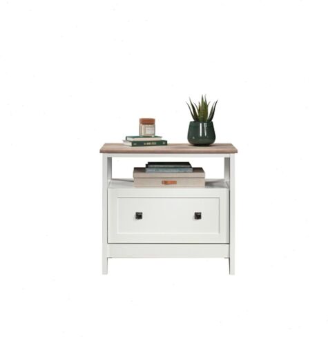 File Cabinet 1-Drawer with Open Shelf, Legal Size Filing Cabinet - Soft White Finish in Kuwait
