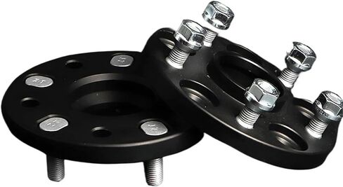 2Pieces 15/20/25/30/35mm Wheel Spacer Adapter PCD 5x114.3 66.1mm Suitable Compatible For 5 Lug Renault Dacia Duster M12x1.5(35mm black) in Kuwait