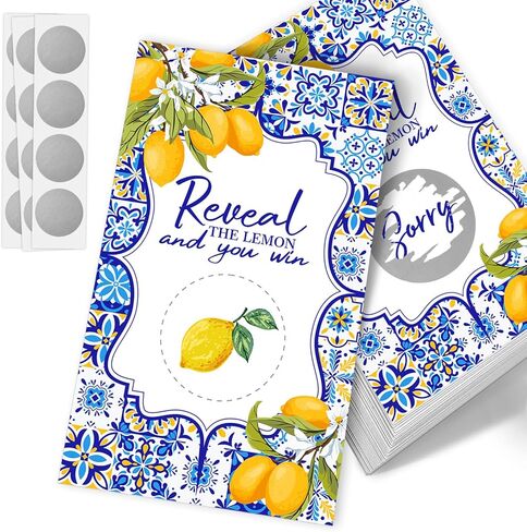 تكشف عن موضوع الليمون مضحك لعبة الحزب خدش بطاقات 32pcs، الحمضيات الليمون تحت عنوان عطلة الحدث تذاكر السحب، لبطاقة الخطوبة لحفل الزفاف العازبة، لوازم الحفلات بطاقة اللعبة in Kuwait
