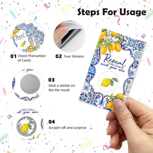 تكشف عن موضوع الليمون مضحك لعبة الحزب خدش بطاقات 32pcs، الحمضيات الليمون تحت عنوان عطلة الحدث تذاكر السحب، لبطاقة الخطوبة لحفل الزفاف العازبة، لوازم الحفلات بطاقة اللعبة in Kuwait
