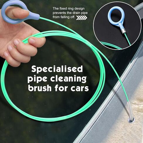 Car Sunroof Drain Cleaning Tool, Bendable Pipe Unblocker for Sunroof Drain Pipes, Kitchens, Bathrooms, Pull Ring-type Cleaning Tool with Brush, for Most Cars, SUVs (Multicolored) in Kuwait