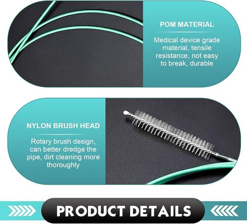 Car Sunroof Drain Cleaning Tool, Bendable Pipe Unblocker for Sunroof Drain Pipes, Kitchens, Bathrooms, Pull Ring-type Cleaning Tool with Brush, for Most Cars, SUVs (Multicolored) in Kuwait