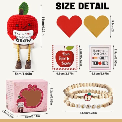 Teacher Appreciation Gifts for Women, Positive Handmade Crochet Apple, Thank You Gifts for End of Year Back to School, Birthday, Graduation, Last Day of School, Office Supplies in Kuwait