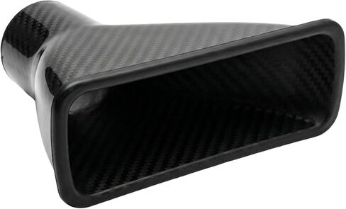 Universal Car Bumper Air Intake Duct Kit 167mm(6.57") Rectangular Carbon Fiber Style with 115cm(45") Flexible Hose and Clamp for Cold Air in Kuwait