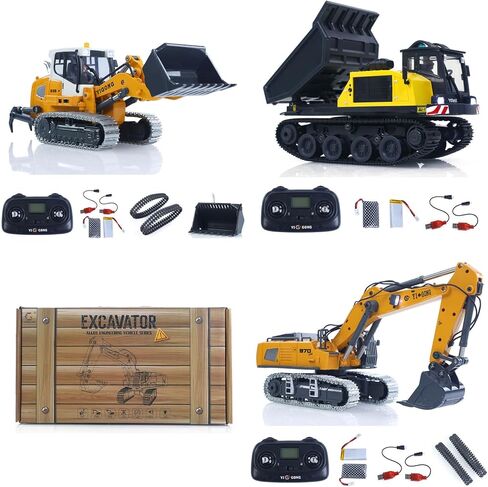 TOUCAN RC HOBBY 1/50 حفار التحكم اللاسلكي K970 محمل RC الكهربائي LR636 نموذج شاحنة قلابة T14R وحدة أصوات أضواء مركبة البناء للأعمار من 18 عامًا فما فوق in Kuwait