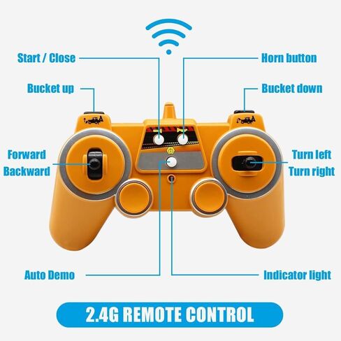 RC Backhoe Wheel Loader 2.4G Fully Functional 1/20 Remote Control Excavator Bulldozer Back Hoe Truck Tractor Digger Heavy Duty Construction Vehicle Engineering Trucks Children's Toys in Kuwait