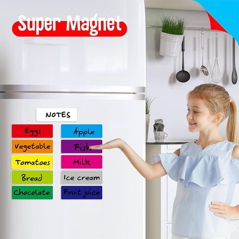 99 PCS Magnetic Name Tag Labels, 11 Colors Dry Erase Reusable Name Stickers for Whiteboards Locker Fridge School Office Home (1" x 3") in Kuwait