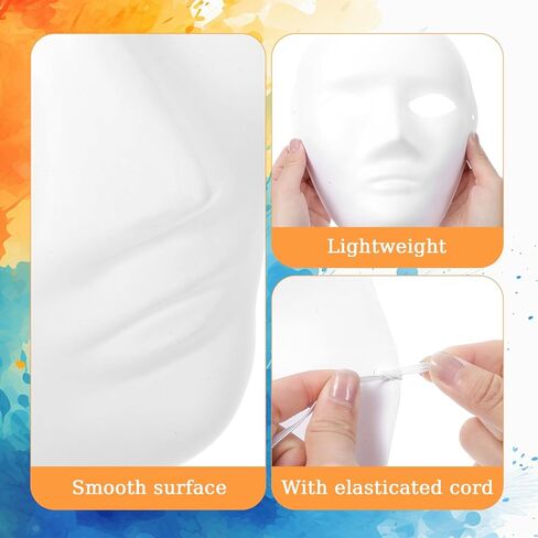 50 قطعة من قناع الورق المعجن DIY أقنعة حرفية بيضاء كاملة الوجه أقنعة ورقية كبيرة الحجم من أجل ماردي غرا كوسبلاي وحفلات الرقص زي قابل للطلاء in Kuwait