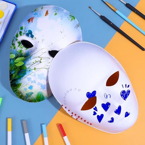 50 قطعة من قناع الورق المعجن DIY أقنعة حرفية بيضاء كاملة الوجه أقنعة ورقية كبيرة الحجم من أجل ماردي غرا كوسبلاي وحفلات الرقص زي قابل للطلاء in Kuwait