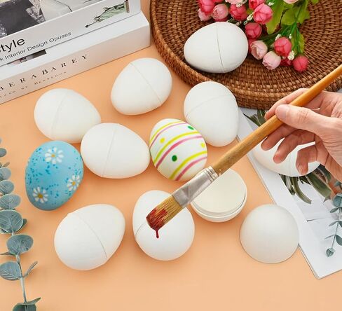 15 Pcs DIY Paper Easter Eggs, 3 Inch Blank Paper Mache Craft Eggs, Paintable White Easter Fillable Paper Eggs for Easter Basket Stuffers Hunt Party Favors DIY Painting Supplies, School and Church in Kuwait