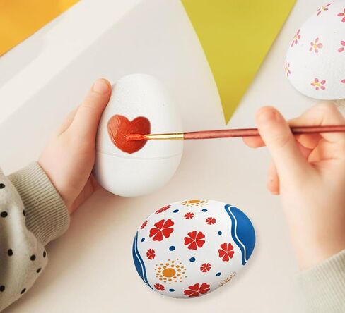 15 Pcs DIY Paper Easter Eggs, 3 Inch Blank Paper Mache Craft Eggs, Paintable White Easter Fillable Paper Eggs for Easter Basket Stuffers Hunt Party Favors DIY Painting Supplies, School and Church in Kuwait
