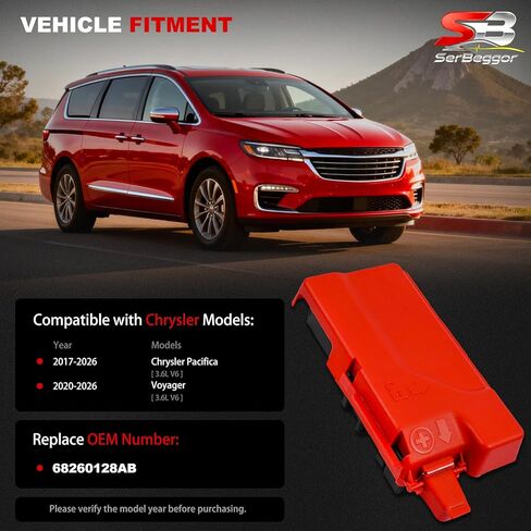Engine Compartment Pre Fuse Box, Battery Distribution Fuse Block Compatible with Chrysler Pacifica 2017-2026 Voyager 2020-2026 Replaces # 68260128AB in Kuwait
