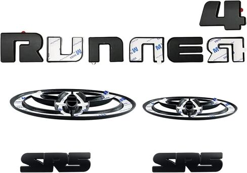 تراكبات الشعار متوافقة مع 4Runner 2010-2024 ABS تراكب شارة بلاستيكية 06 مع لاصق قوي أسود غير لامع 11 قطعة in Kuwait