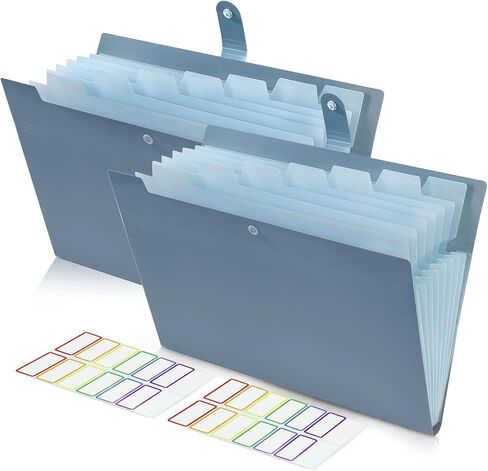 2Pack Accordion File Organizer Expanding File Folder with 8 Pockets, Bulk Letter Size Portable Paper Document Organizer for Office Home Business Supplies in Kuwait