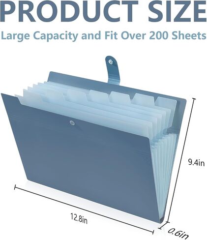 2Pack Accordion File Organizer Expanding File Folder with 8 Pockets, Bulk Letter Size Portable Paper Document Organizer for Office Home Business Supplies in Kuwait