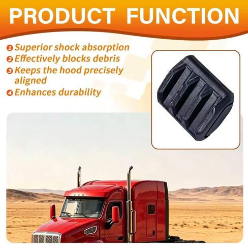 2Pcs Engine Hood Guide Compatible with Peterbilt 388 389 Trucks, Upper Hood Guide Bracket Part Rubber Bushing, Left + Right Replacement in Kuwait