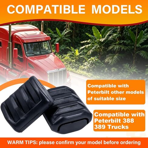 2Pcs Engine Hood Guide Compatible with Peterbilt 388 389 Trucks, Upper Hood Guide Bracket Part Rubber Bushing, Left + Right Replacement in Kuwait