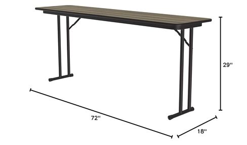 Correll Seminar, Training and Classroom Table, Colonial Hickory, 18"x72", HP Laminate Top, Off-Set Legs, Maximum Leg Room, Made in USA (ST1872PX-53) in Kuwait