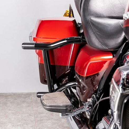 شريط التصادم الأمامي وواقيات السرج الخلفية من Wsays متوافقة مع Harley Touring Street Road Electra Glide Road King Ultra Limited 2014-في وقت لاحق، أسود لامع in Kuwait
