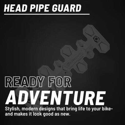 Polisport Armadillo Head Pipe Guard - Black, 22cm/8.6in, Heat-Resistant Silicone & Stainless Steel, Adaptable to Various Dirtbike Models, Flexible Design, Off-Road Protection in Kuwait
