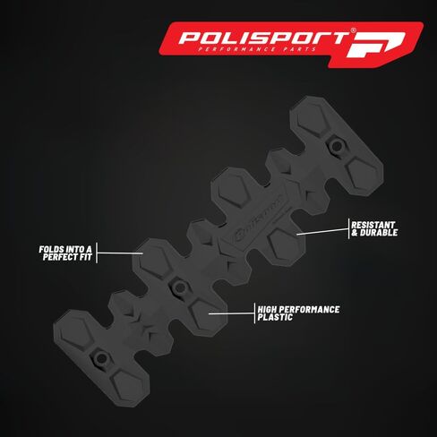 Polisport Armadillo Head Pipe Guard - Black, 22cm/8.6in, Heat-Resistant Silicone & Stainless Steel, Adaptable to Various Dirtbike Models, Flexible Design, Off-Road Protection in Kuwait
