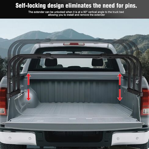 موسع سرير الشاحنة Tekstap، بدون تركيب مثقاب لسيارة Ford F150 F250/F350 2007-2026، موسع الباب الخلفي القابل للسحب من الألومنيوم in Kuwait