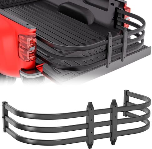 Pickup Truck Bed Extender, 59"-69" Fits for Chevy Silverado & GMC Sierra, Dodge Ram, Ford F-Series, Tundra, Nissan Titan, Aluminum Retractable Adjustable Length Tailgate Extender in Kuwait
