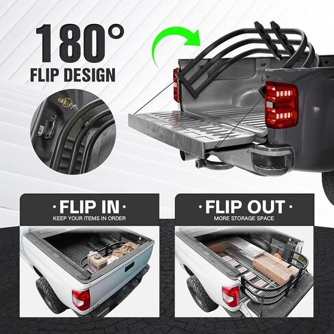 Pickup Truck Bed Extender, 59"-69" Fits for Chevy Silverado & GMC Sierra, Dodge Ram, Ford F-Series, Tundra, Nissan Titan, Aluminum Retractable Adjustable Length Tailgate Extender in Kuwait