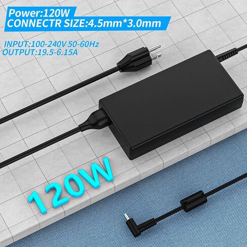 120W Gaming Laptop Charger Fit for HP USB-C Dock G5 USB-C/A Universal Dock G2 5TW13AA Envy 15 17 Series Omen 15-5000 5100 5200 710415-001 L41856-001 19.5V 6.15A Adapter Power Supply in Saudi Arabia
