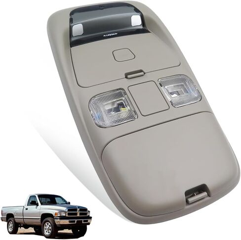 Upgraded LED Overhead Console Dome Map Light Lamp For Dodge Ram 1500 1998-2001 Ram 2500 3500 1998-2002 Truck,SN96TL2AA(Gray with Display Bezel) in Kuwait