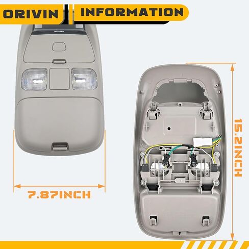 Upgraded LED Overhead Console Dome Map Light Lamp For Dodge Ram 1500 1998-2001 Ram 2500 3500 1998-2002 Truck,SN96TL2AA(Gray with Display Bezel) in Kuwait