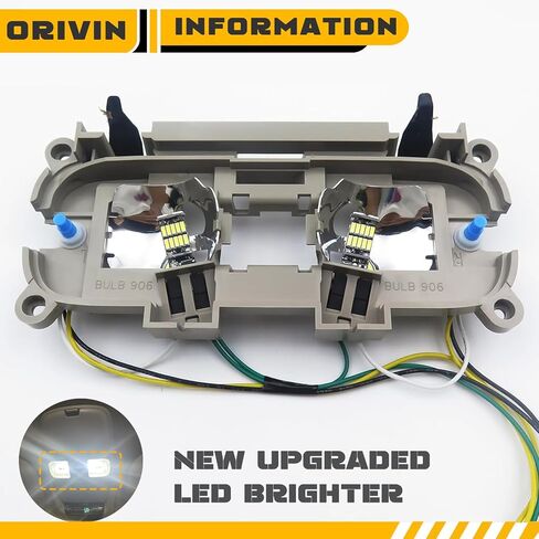 Upgraded LED Overhead Console Dome Map Light Lamp For Dodge Ram 1500 1998-2001 Ram 2500 3500 1998-2002 Truck,SN96TL2AA(Gray with Display Bezel) in Kuwait