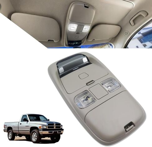 Upgraded LED Overhead Console Dome Map Light Lamp For Dodge Ram 1500 1998-2001 Ram 2500 3500 1998-2002 Truck,SN96TL2AA(Gray with Display Bezel) in Kuwait