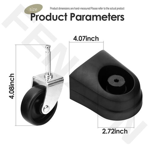4 Pack 551015104 Black Caster and Foot for Craftsman CMXEVCVVJF910 Wet Dry Vacuum Dir08p05438 12512005 12512004 VJF607PF VJF910PF in Kuwait