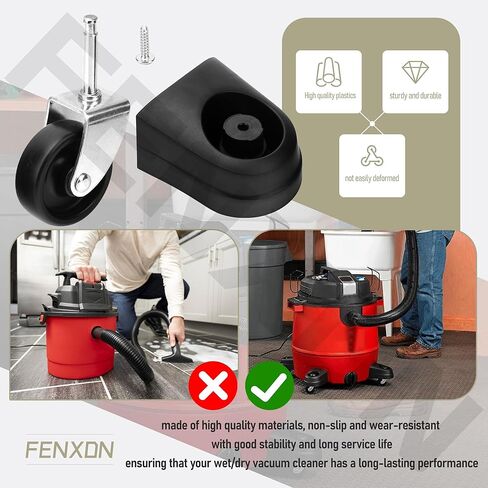4 Pack 551015104 Black Caster and Foot for Craftsman CMXEVCVVJF910 Wet Dry Vacuum Dir08p05438 12512005 12512004 VJF607PF VJF910PF in Kuwait