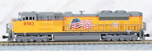 مقياس Kato SD70ACe N - Union Pacific #8983، أصفر مدرع، علم الولايات المتحدة، DC، مصباح أمامي للأنف in Kuwait