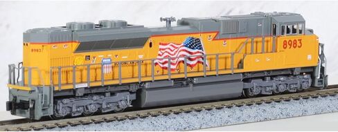 مقياس Kato SD70ACe N - Union Pacific #8983، أصفر مدرع، علم الولايات المتحدة، DC، مصباح أمامي للأنف in Kuwait