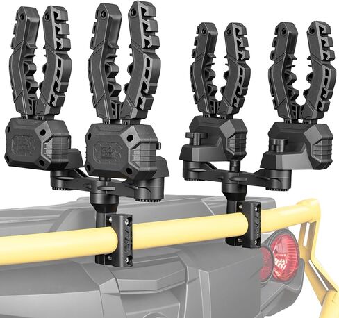 KEMIMOTO Double Tool Rack for ATV, Auto-Clamp Hunting Tool Mount, Hands-Free Bow Holder Grips with Rubber Straps, Fits ATVs Strollers Bike Snowmobiles Mobility Scooters (0.75-1.25 in Round Tubes) in Kuwait