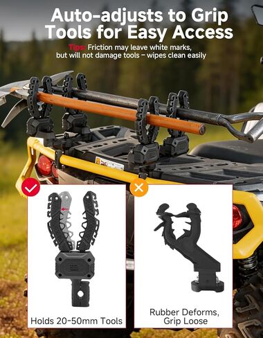 KEMIMOTO Double Tool Rack for ATV, Auto-Clamp Hunting Tool Mount, Hands-Free Bow Holder Grips with Rubber Straps, Fits ATVs Strollers Bike Snowmobiles Mobility Scooters (0.75-1.25 in Round Tubes) in Kuwait
