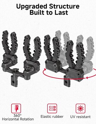 KEMIMOTO Double Tool Rack for ATV, Auto-Clamp Hunting Tool Mount, Hands-Free Bow Holder Grips with Rubber Straps, Fits ATVs Strollers Bike Snowmobiles Mobility Scooters (0.75-1.25 in Round Tubes) in Kuwait