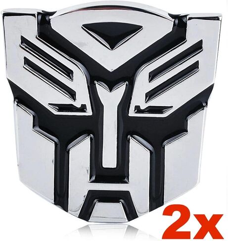 شعار Autogem Transforming Auto Robot Emblem 3 بوصات كروم - شارة خارجية مناسبة للسيارات والشاحنات SUV مع لاصق 3M in Kuwait