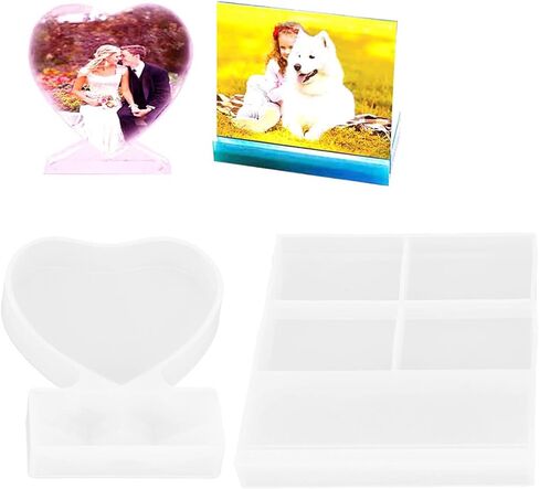 Silicone Photo Frame Mold Durable Reusable Mini Picture Frame Making for DIY Home Decoration, for Special Occasions, 137g/4.8oz in Kuwait