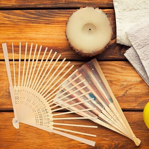 DECHOUS DIY Folding Fan Frame Only Japanese Handheld Fan Crafts Making Frame Kit for Crafting and Home Decor in Kuwait
