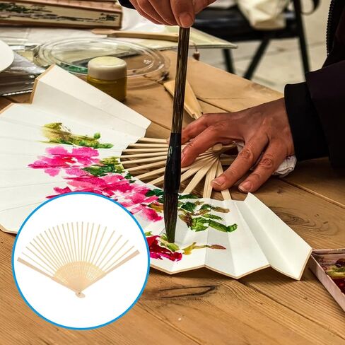 DECHOUS DIY Folding Fan Frame Only Japanese Handheld Fan Crafts Making Frame Kit for Crafting and Home Decor in Kuwait