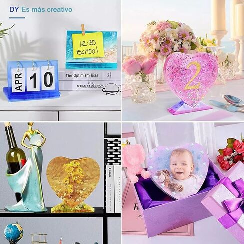 Heart Shape Photo Frame Mold Silicone Picture Mold DIY Personalized Home Decorations Romantic Gifts for Valentine Day Mother Day Christmas Transparent White 2PCS S L Size in Kuwait