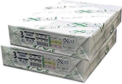 Excel One™ Carbonless 3-Part Reverse Paper (Bright White/Canary Yellow/Pink), 8.5" x 11" (16602), 167 Sets Per Ream - Two (2) Reams (334 Sets) in Kuwait