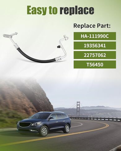 HA-111990C مجموعة خرطوم تكييف الهواء وضاغط الهواء تناسب جيب بويك، تناسب شيفروليه ترافيرس، تناسب زحل أوتلوك، تناسب جي إم سي أكاديا، V6 3.6L يستبدل 19356341 22757062 T56450 in Kuwait