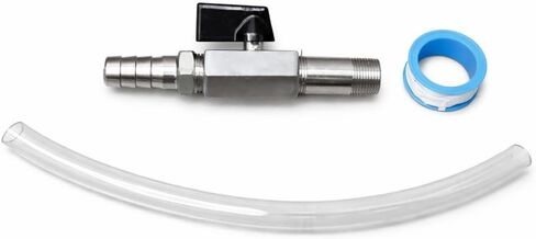 125-508 Oil Drain Valve Kit with Hose, Heavy Duty Lawn Mower Oil Drain Valve for MTD Cub Cadet, 3/8-18 NPTF Thread 1/2 Hose, Stainless Steel Oil Shut Off Valve for Lawn Tractor 1 Pack in Kuwait