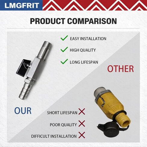 125-508 Oil Drain Valve Kit with Hose, Heavy Duty Lawn Mower Oil Drain Valve for MTD Cub Cadet, 3/8-18 NPTF Thread 1/2 Hose, Stainless Steel Oil Shut Off Valve for Lawn Tractor 1 Pack in Kuwait